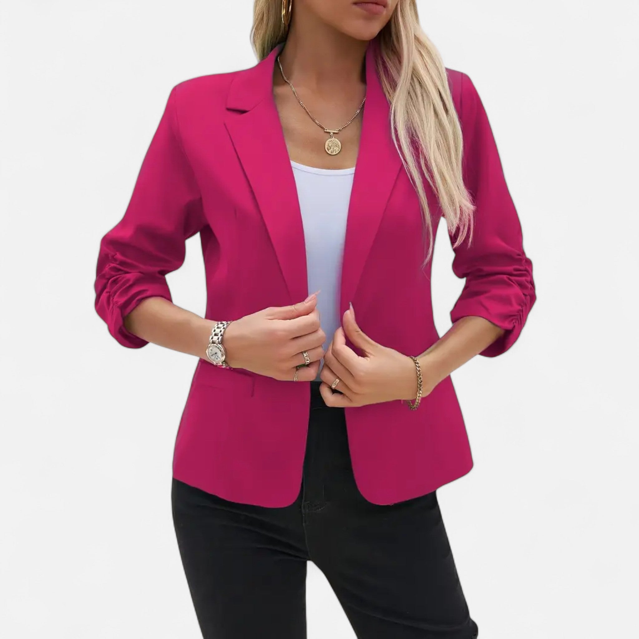 Fawnbury | Women’s Casual Open-Front Blazer 3/4 Sleeve