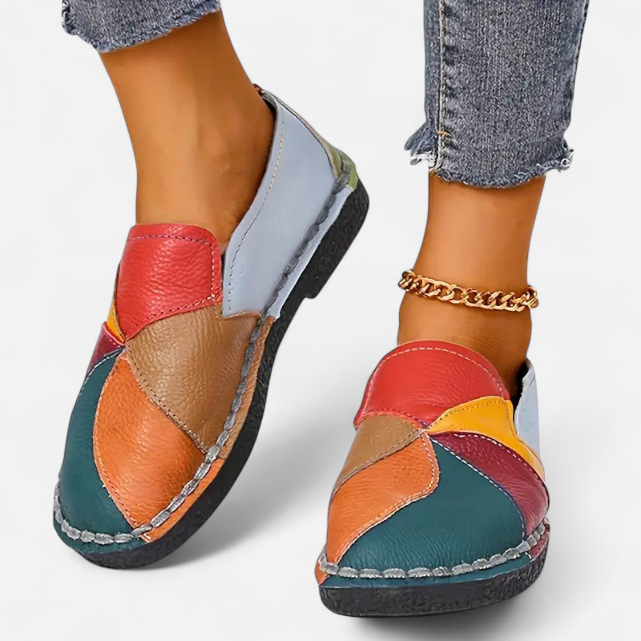 Fawnbury | Women’s Colourblock Faux Leather Loafers