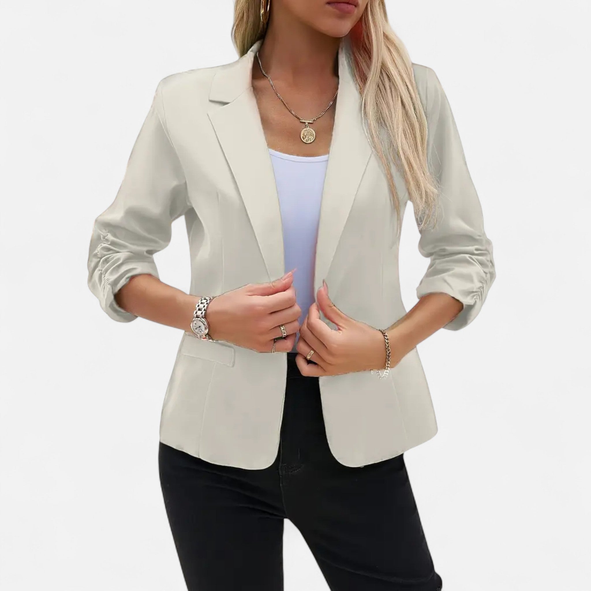 Fawnbury | Women’s Casual Open-Front Blazer 3/4 Sleeve