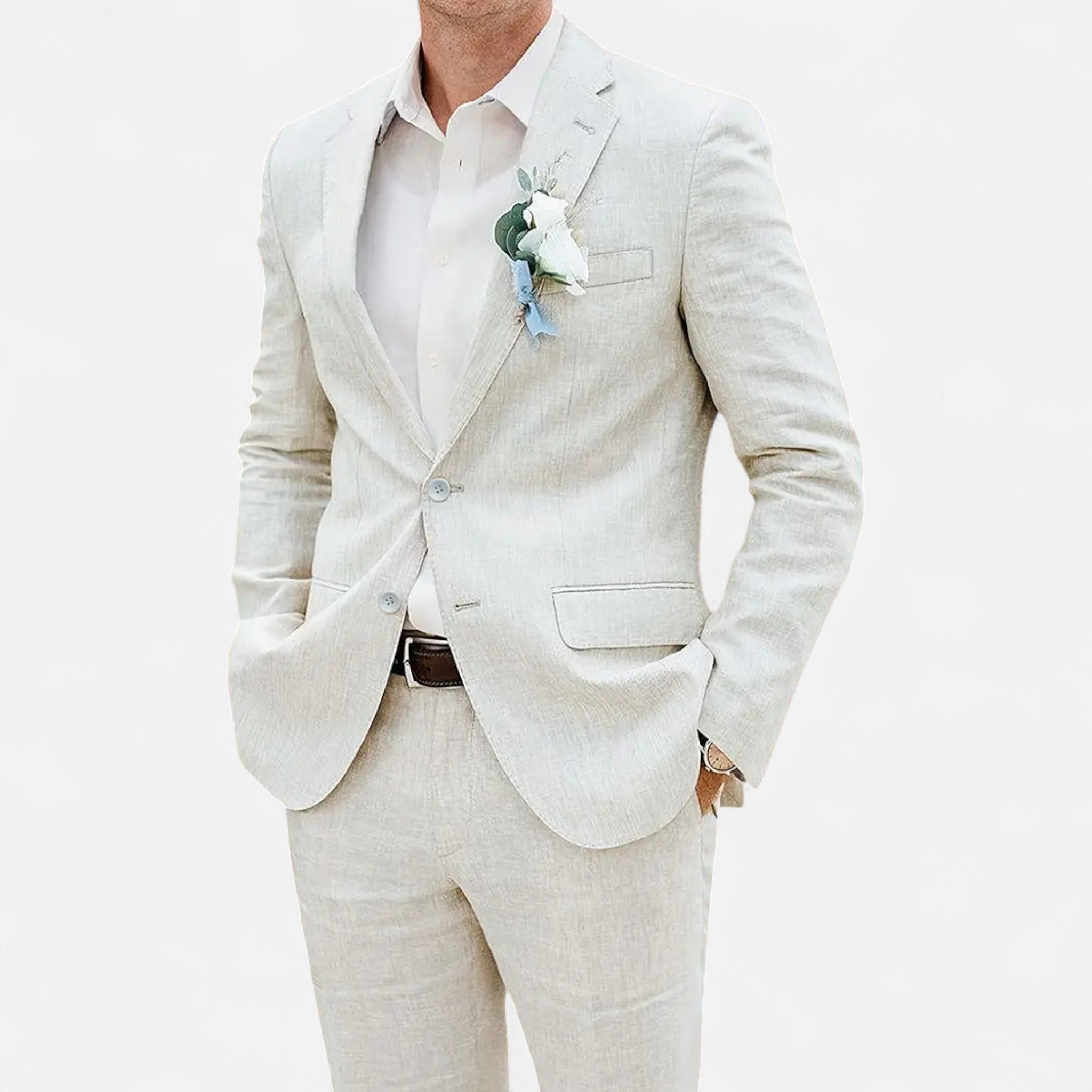 Fawnbury | Men’s Linen Single-Breasted Suit Set
