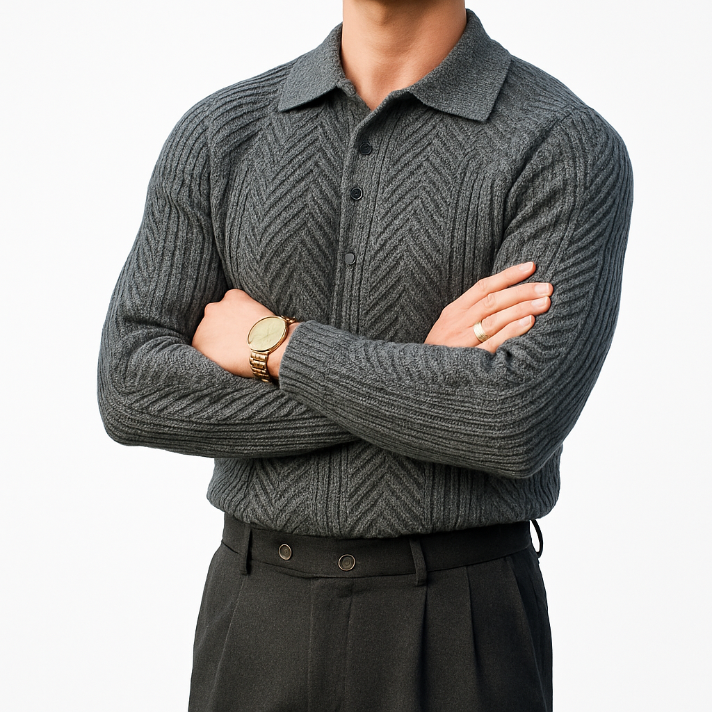 Fawnbury | Men’s Cable Knit Shirt Long Sleeve