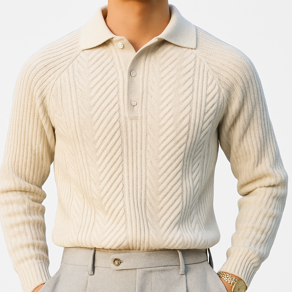 Fawnbury | Men’s Cable Knit Shirt Long Sleeve