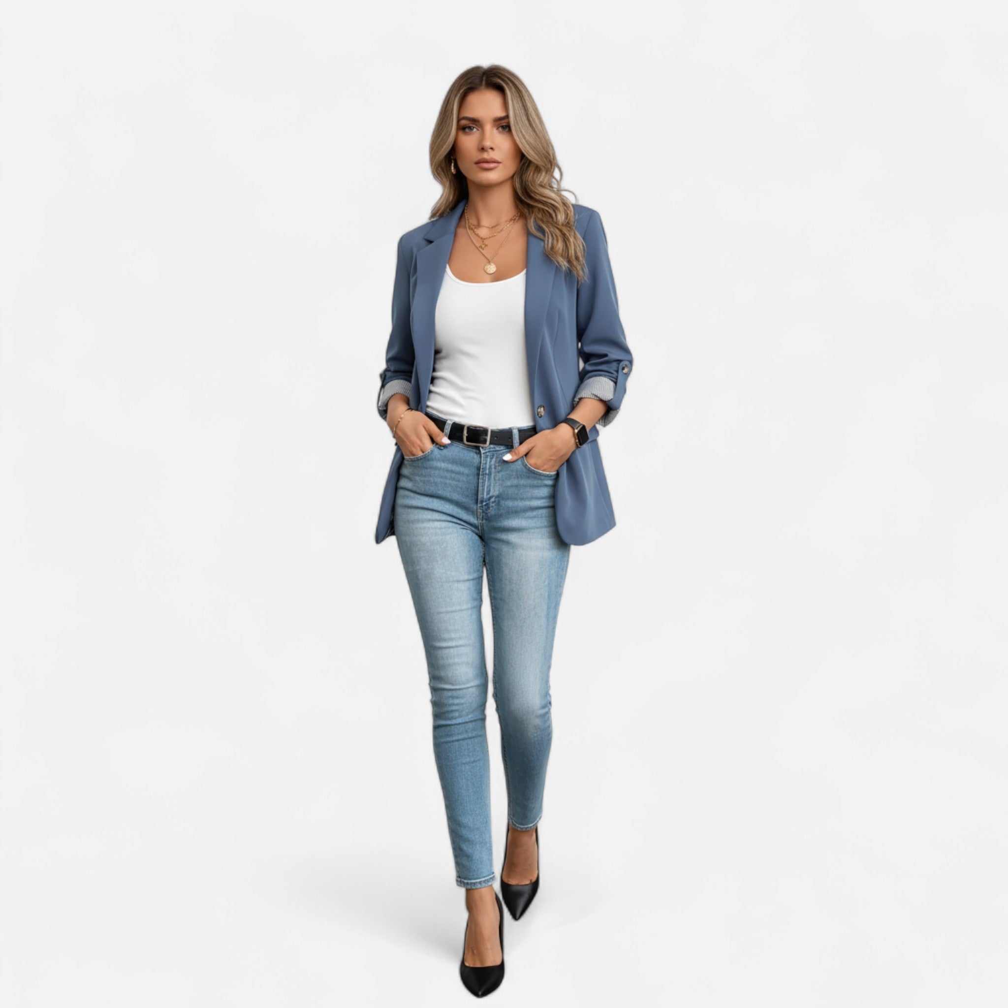 Fawnbury | Women’s Double-Breasted Blazer with Lapel Collar