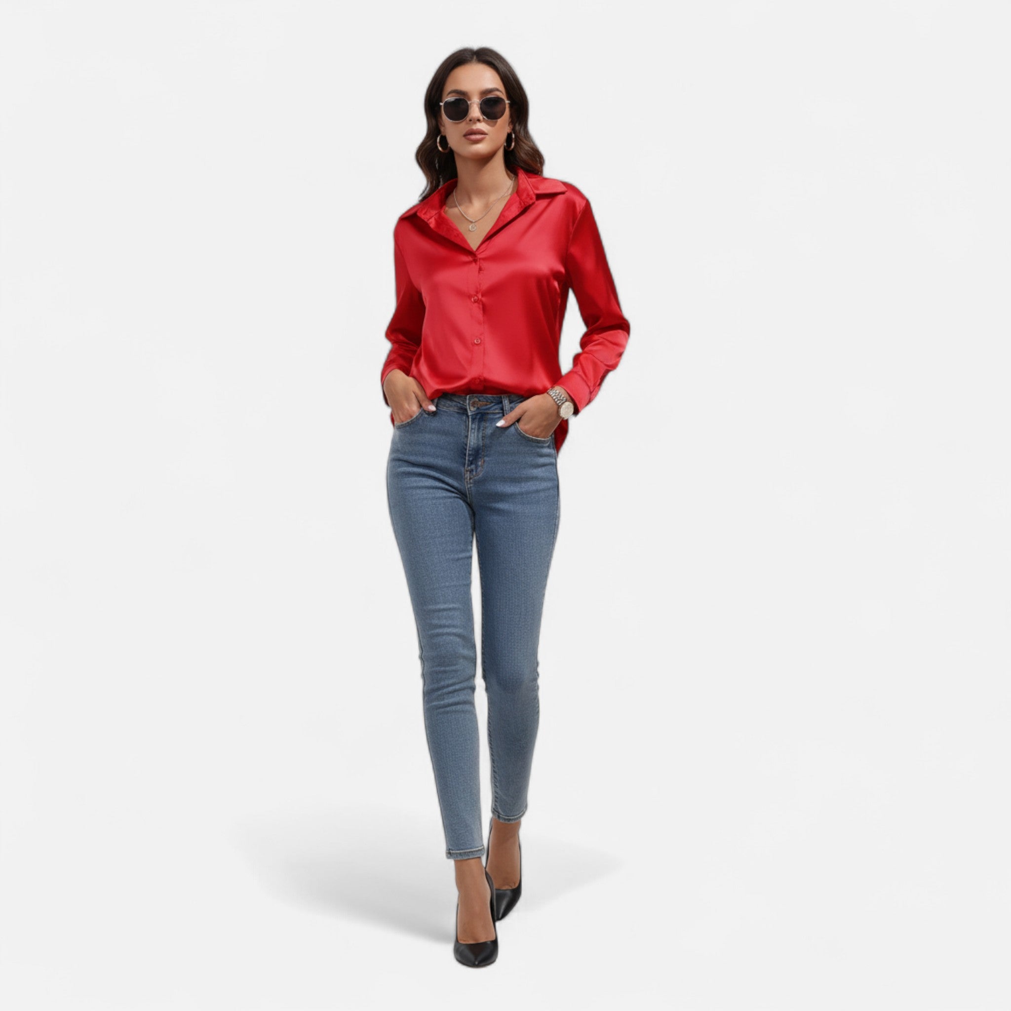 Fawnbury | Women’s Elegant Satin-Finish Blouse