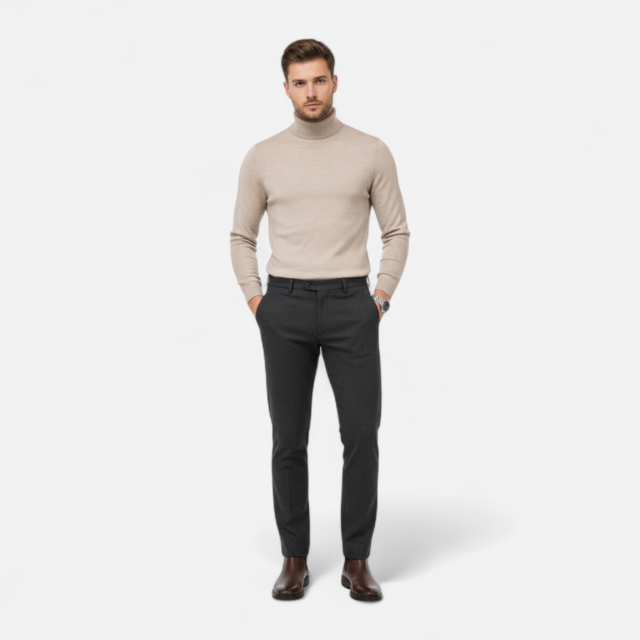Fawnbury | Men’s Turtleneck Sweater Solid Colour Pullover