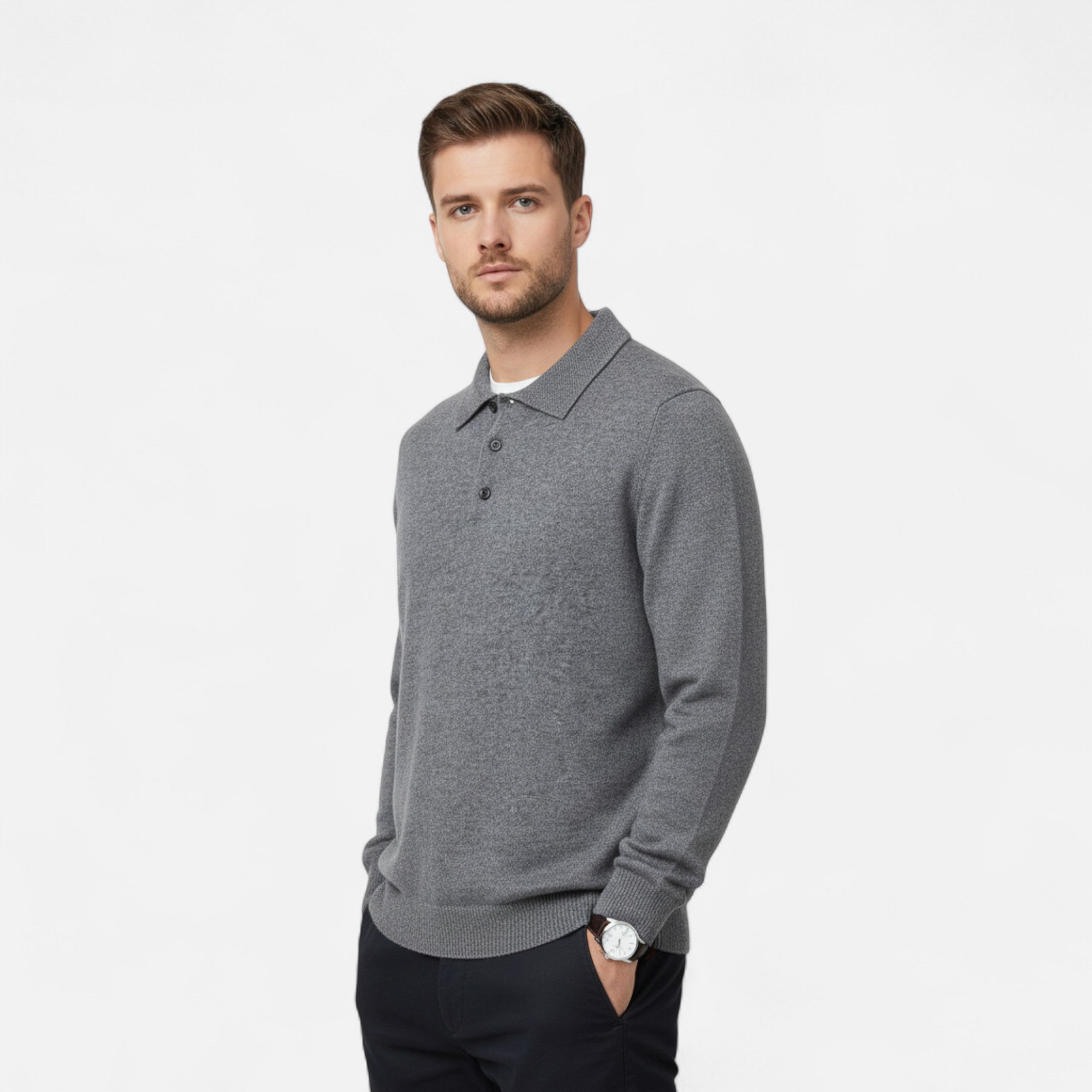 Fawnbury | Men’s Merino Wool Polo Sweater