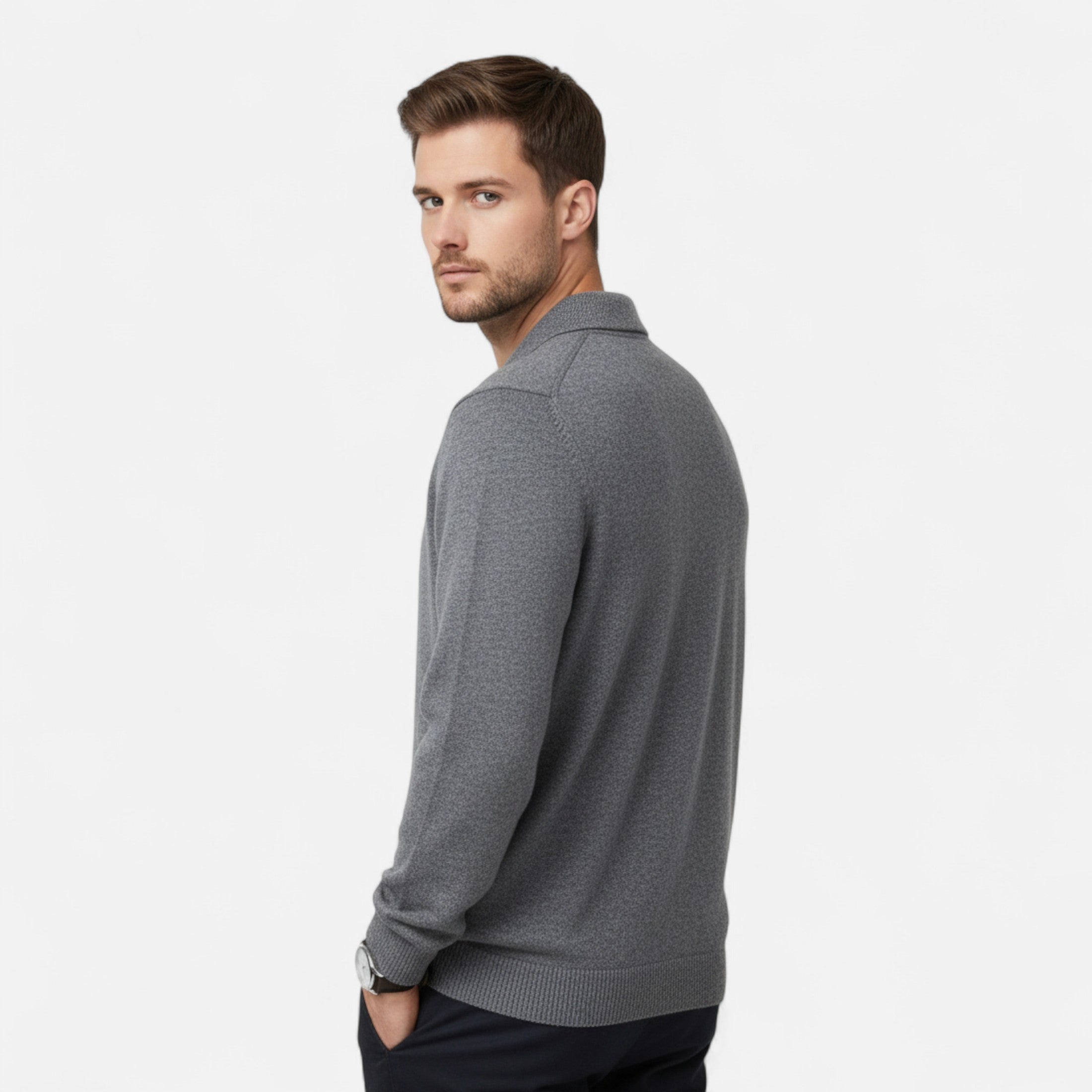 Fawnbury | Men’s Merino Wool Polo Sweater