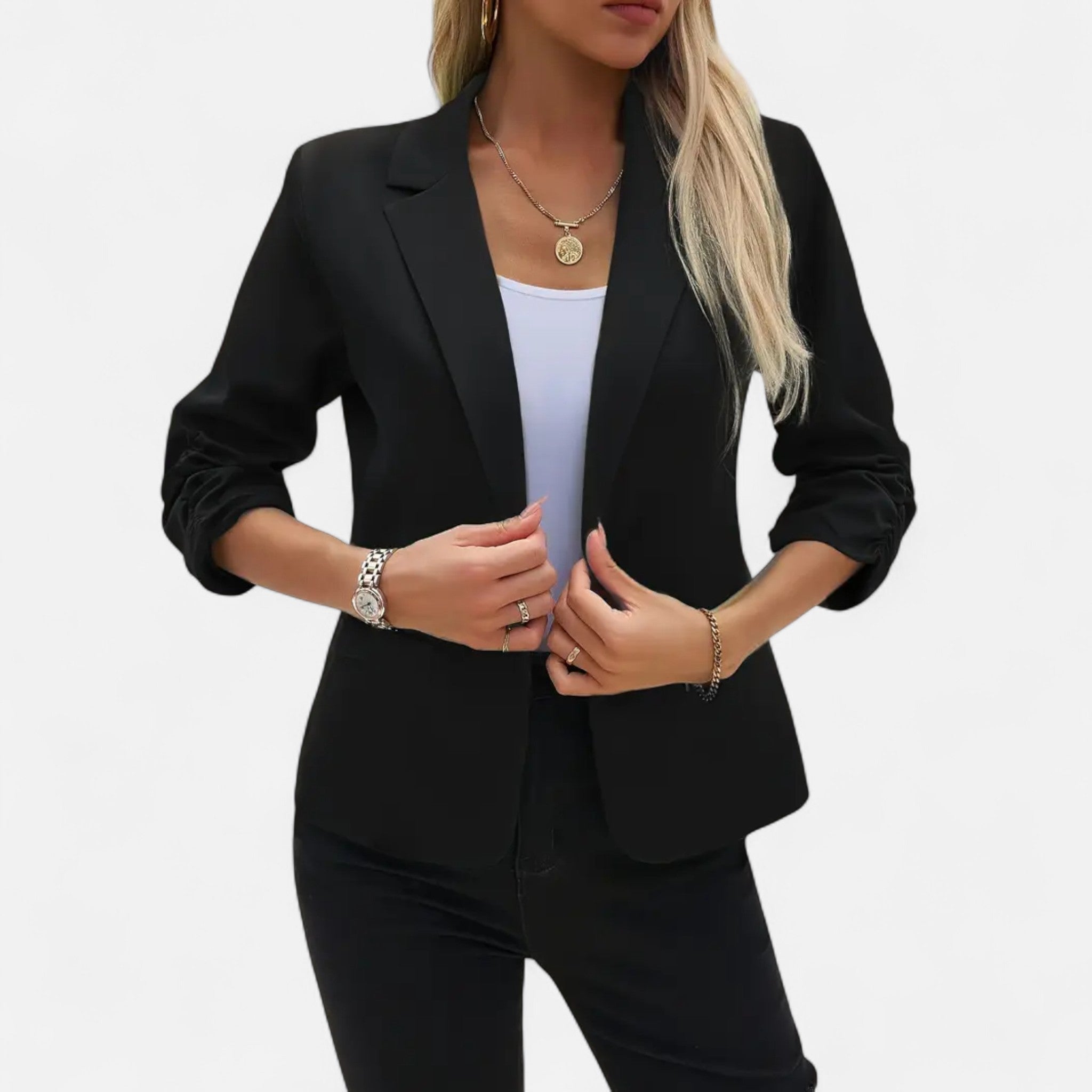 Fawnbury | Women’s Casual Open-Front Blazer 3/4 Sleeve