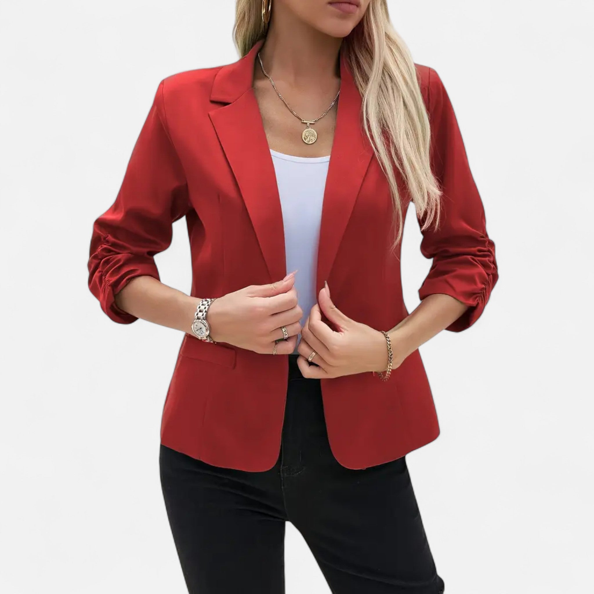 Fawnbury | Women’s Casual Open-Front Blazer 3/4 Sleeve
