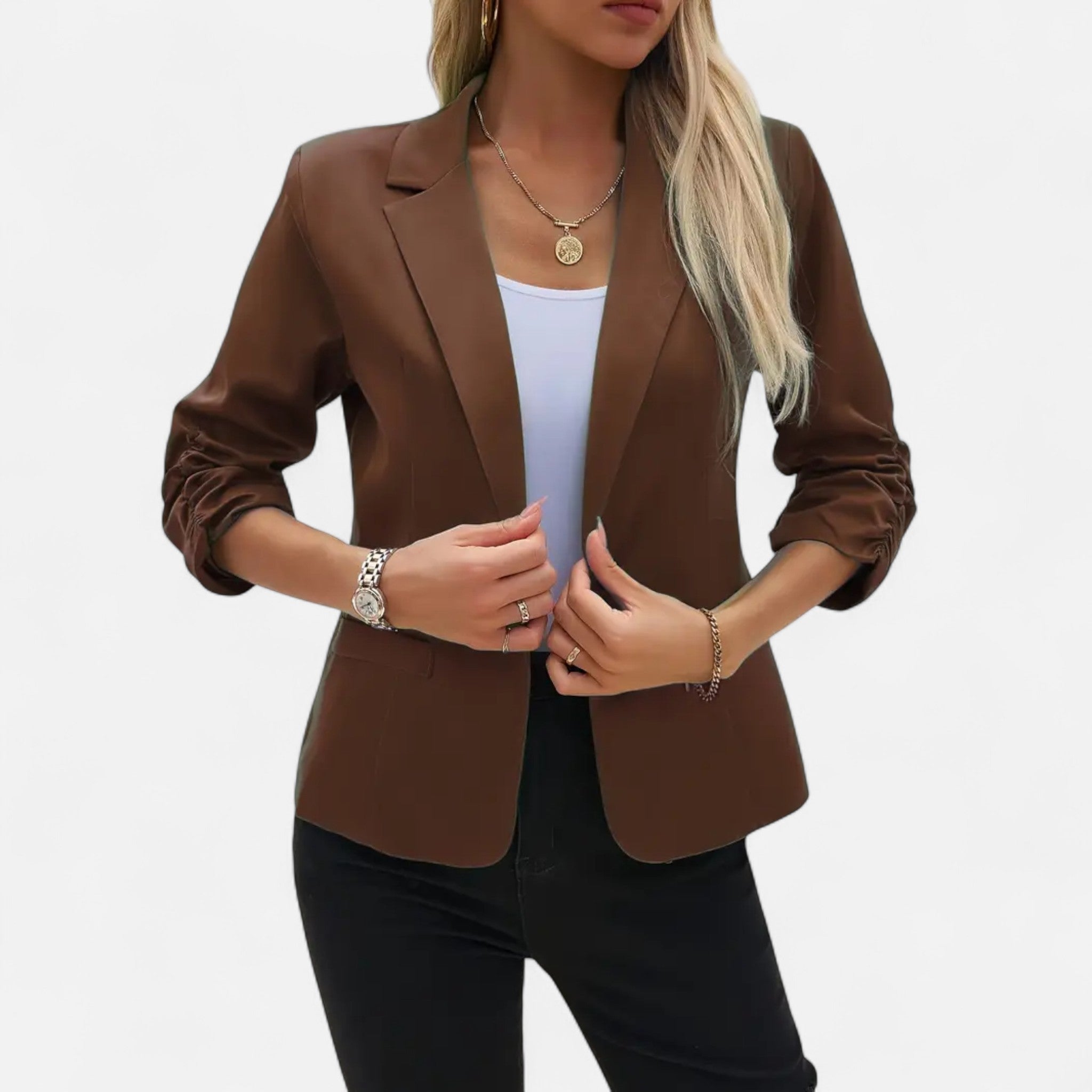 Fawnbury | Women’s Casual Open-Front Blazer 3/4 Sleeve