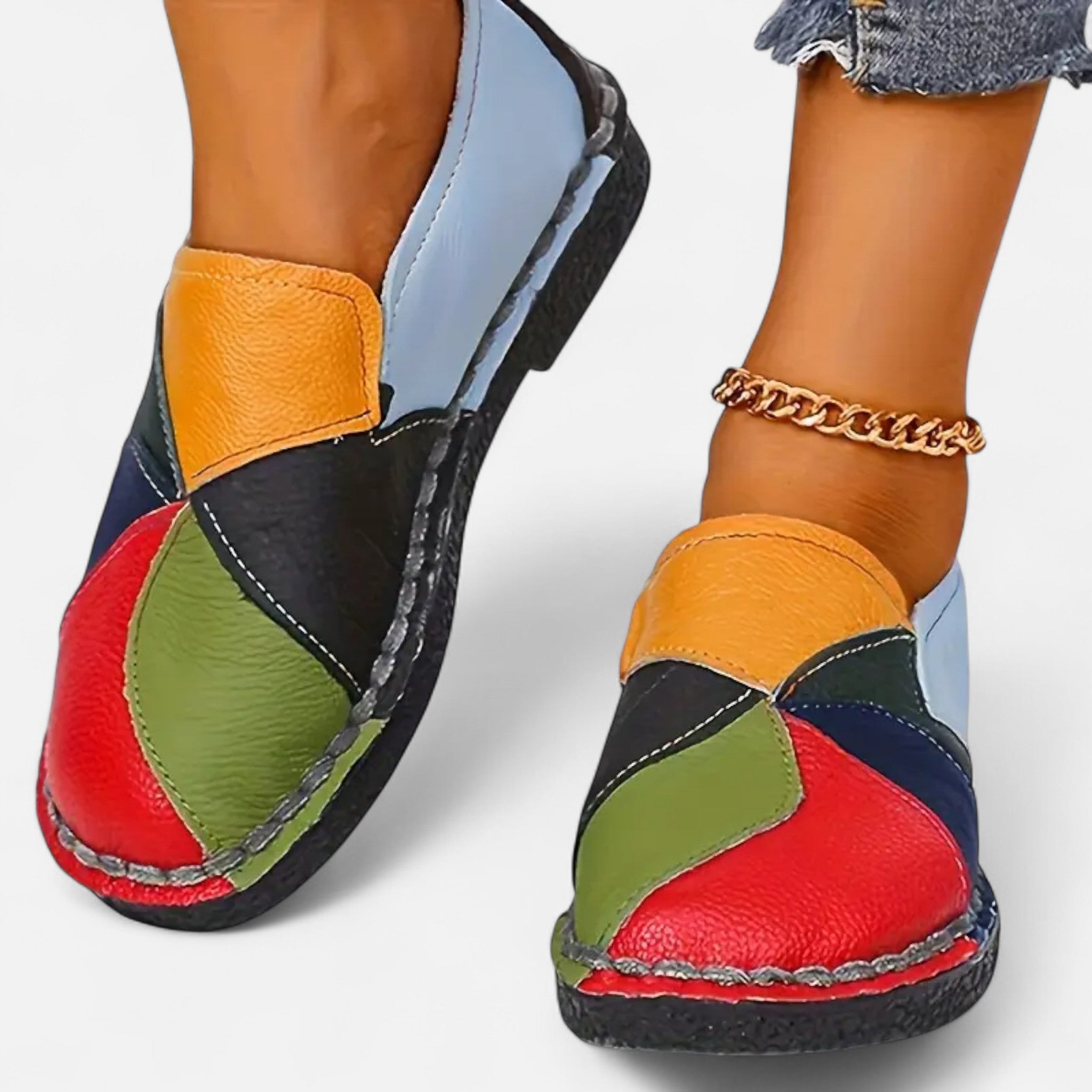 Fawnbury | Women’s Colourblock Faux Leather Loafers