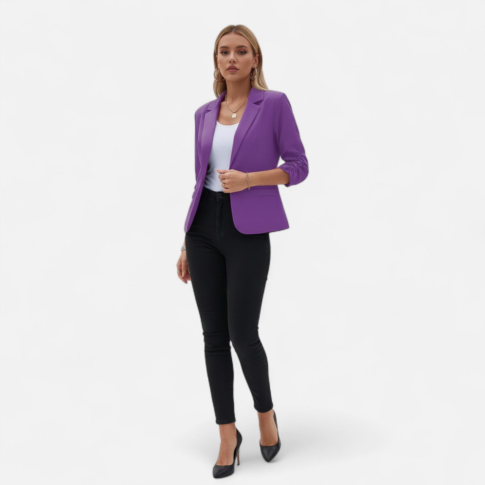 Fawnbury | Women’s Casual Open-Front Blazer 3/4 Sleeve