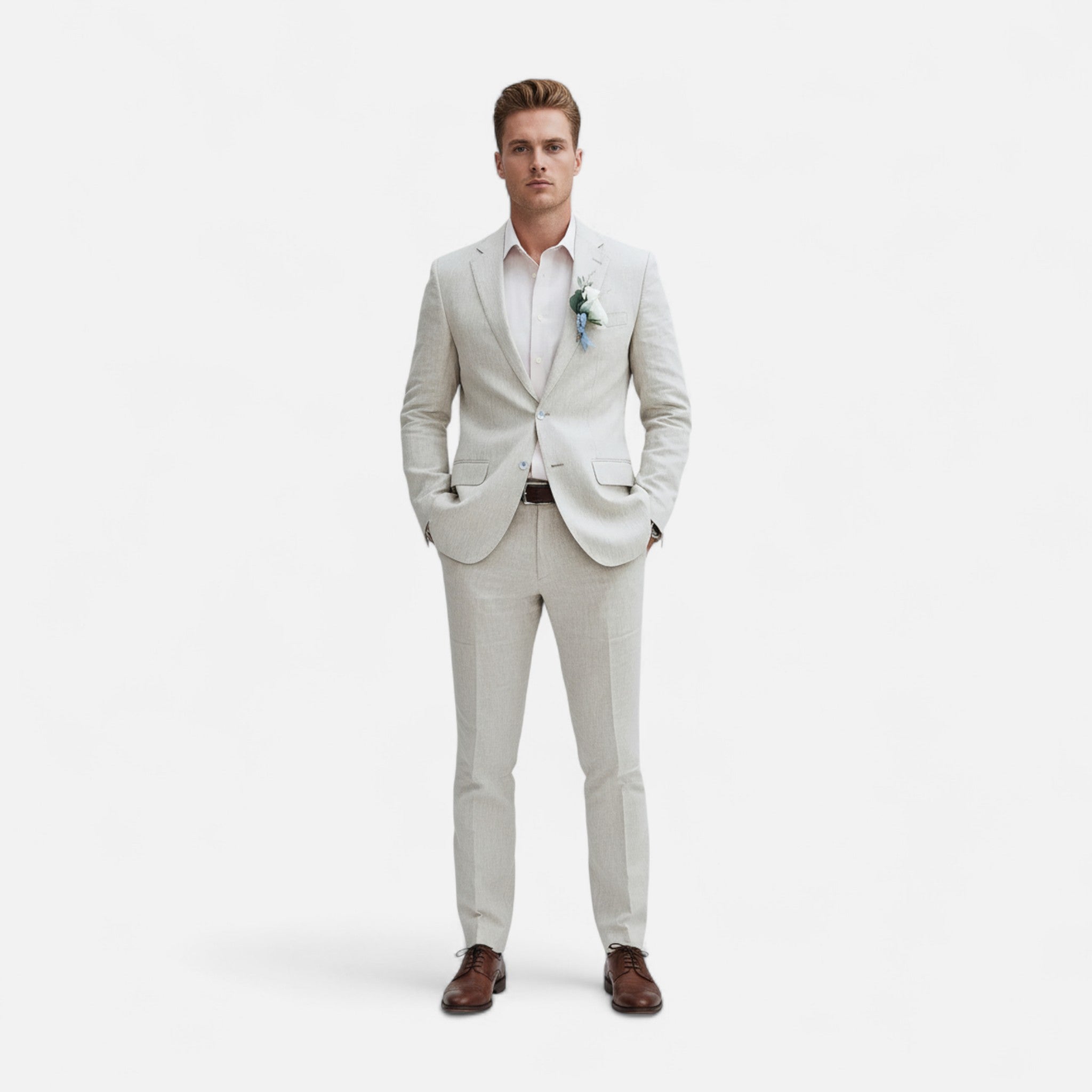 Fawnbury | Men’s Linen Single-Breasted Suit Set