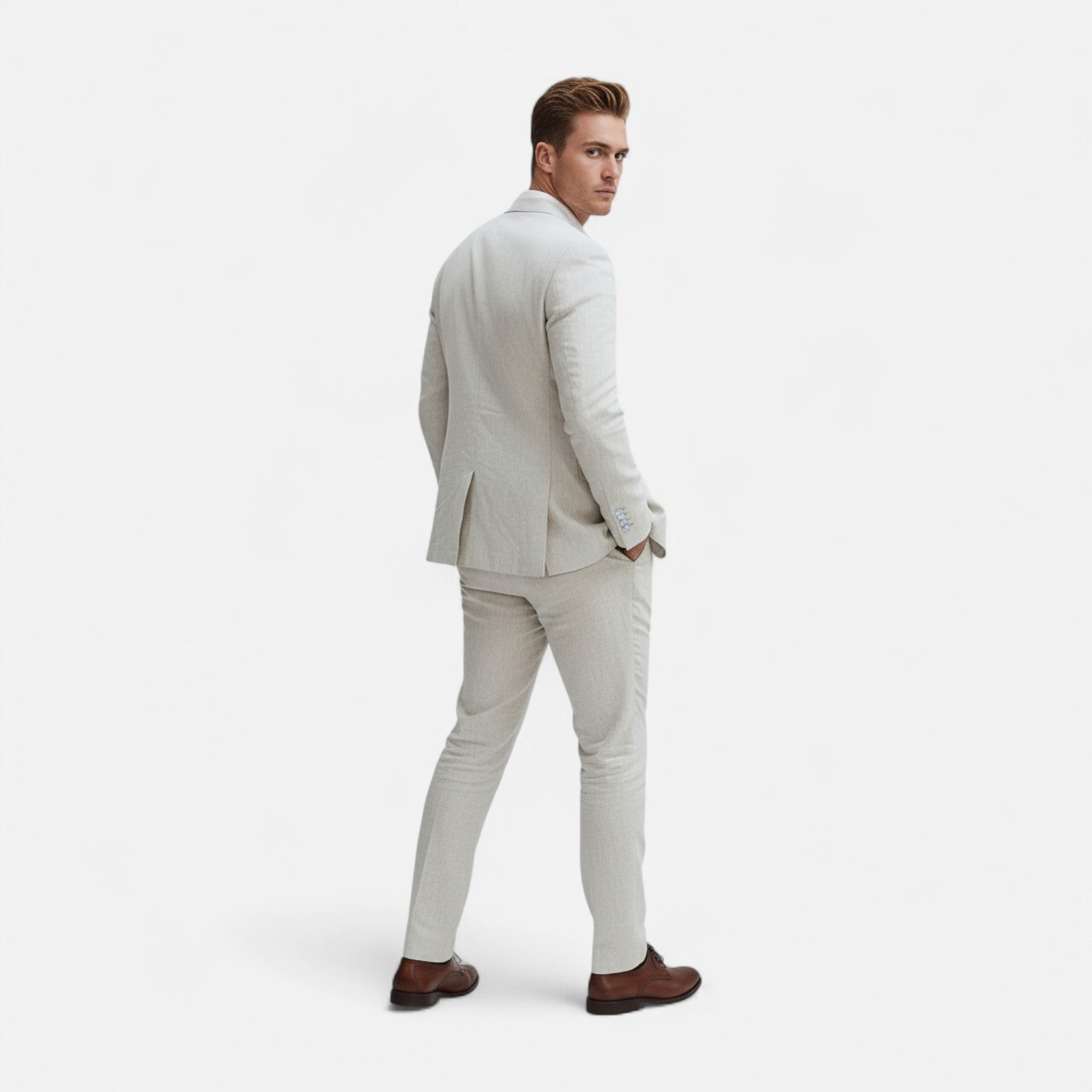 Fawnbury | Men’s Linen Single-Breasted Suit Set