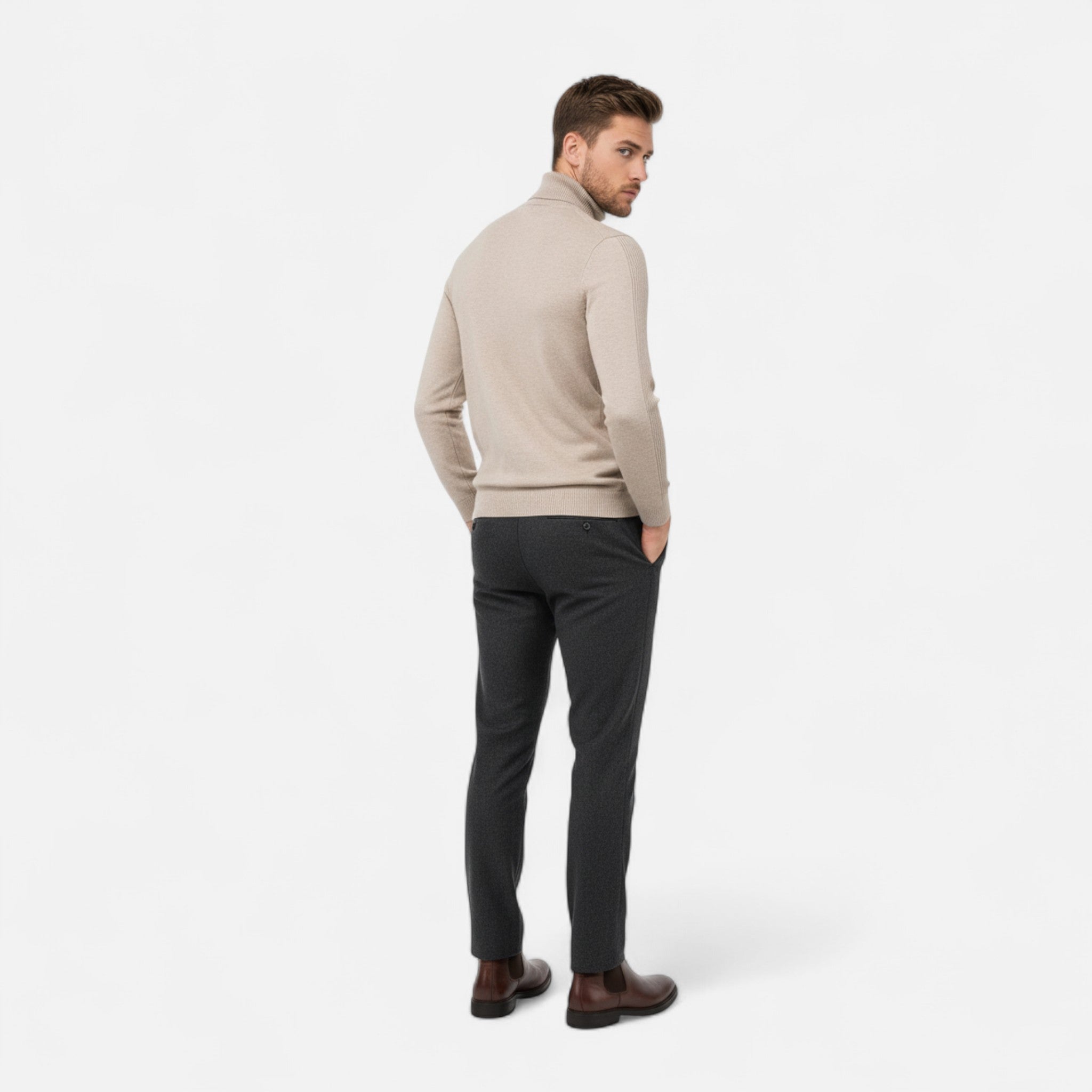Fawnbury | Men’s Turtleneck Sweater Solid Colour Pullover