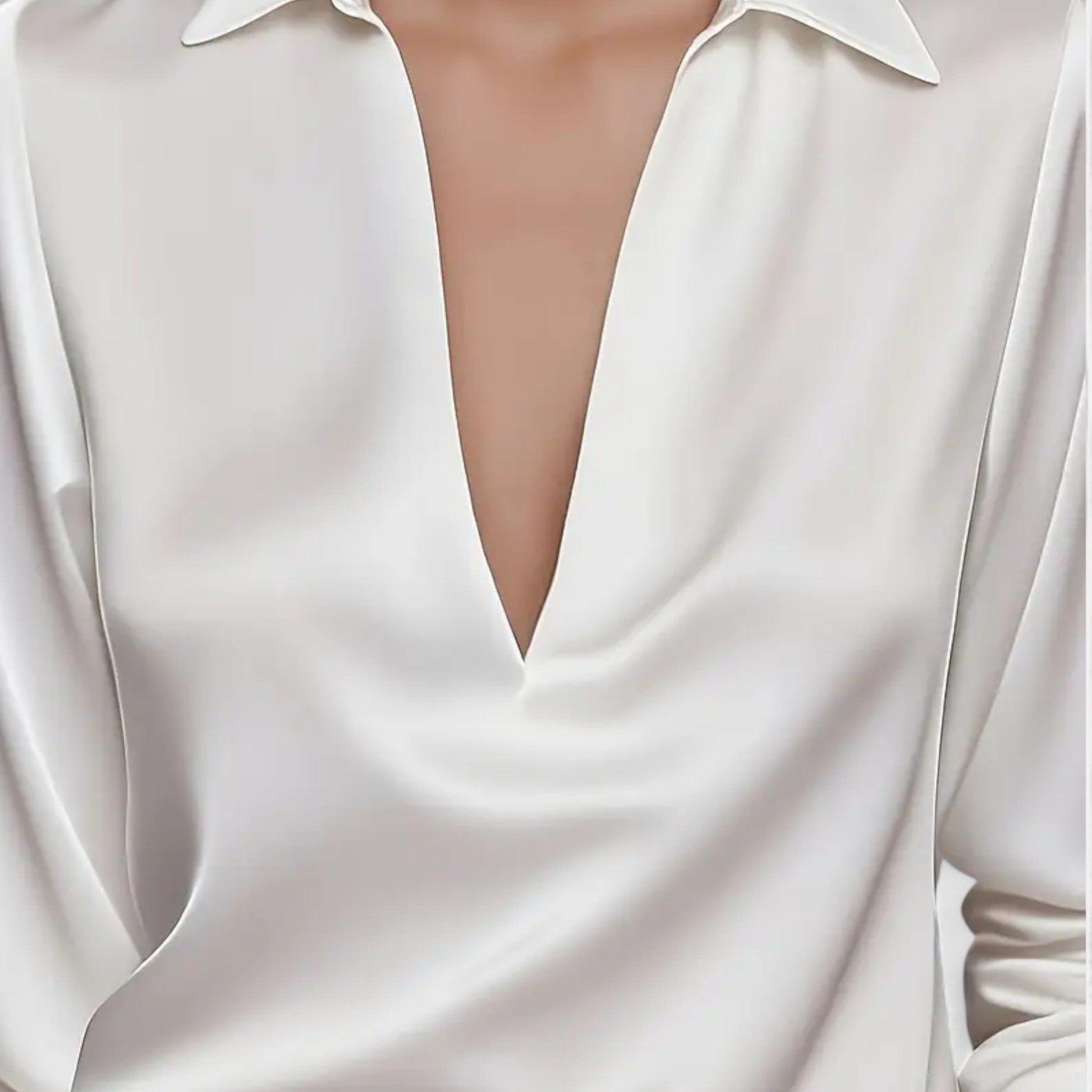 Fawnbury | Women’s Chic Satin V-Neck Blouse