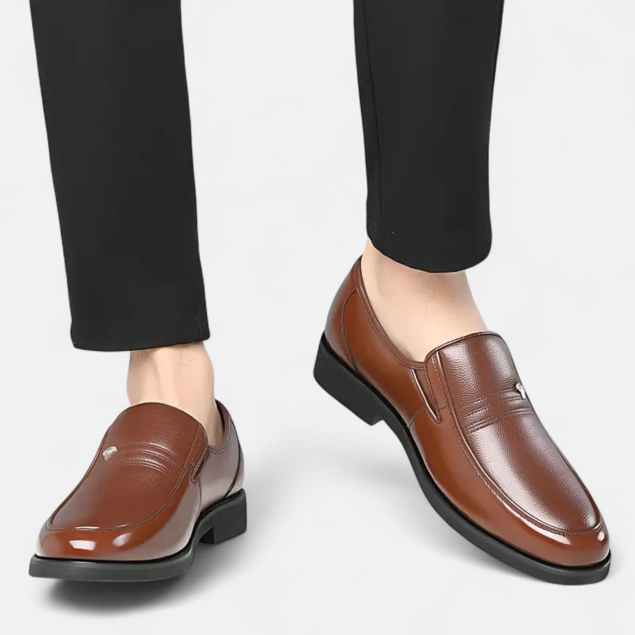 Fawnbury | Men’s Leather Loafers Round Toe Slip-On